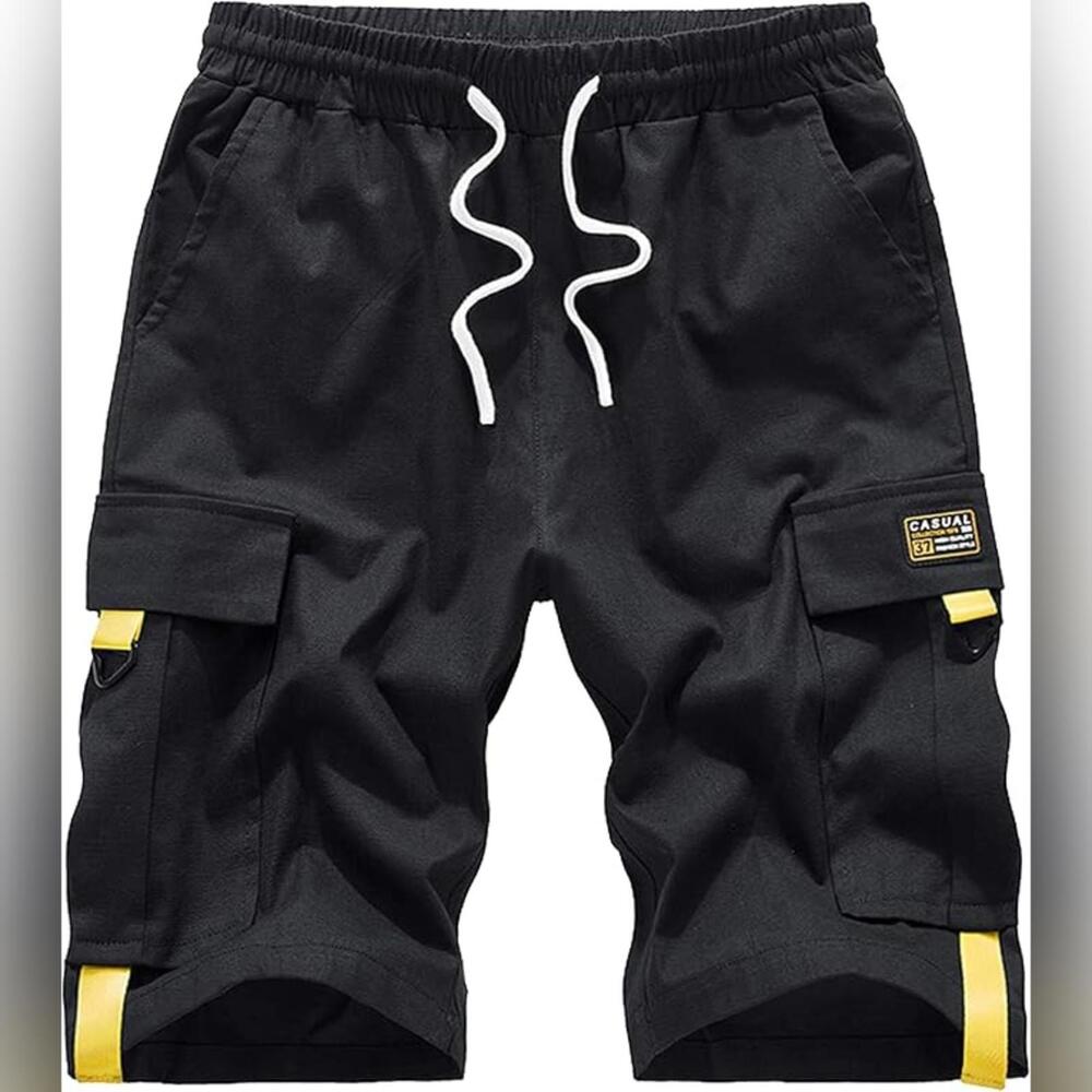 NWT Vcansion Casual Cotton Elastic Waist Drawstring Loose Fit Cargo Shorts, 4-6